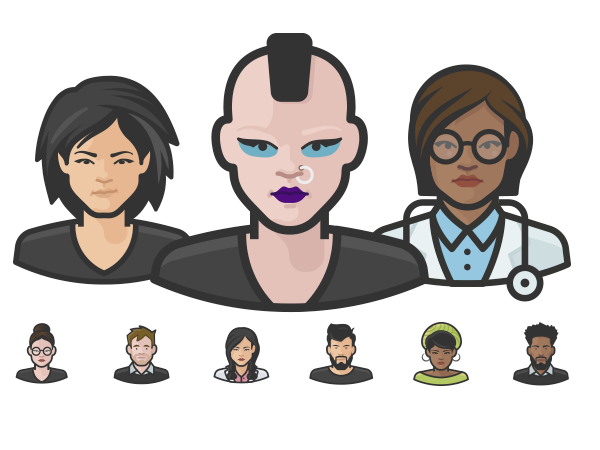 Preview of Diversity Avatars Icons