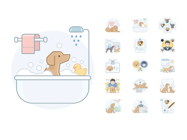 Preview of 15 Dog Activities Icons