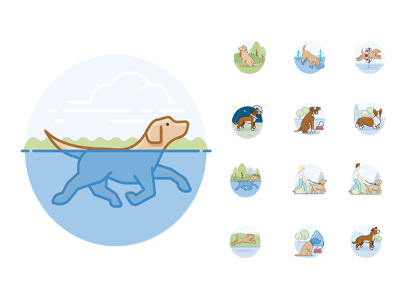 Preview of 12 Dog Activities Icons