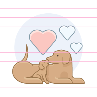 dog-with-puppy-hearts